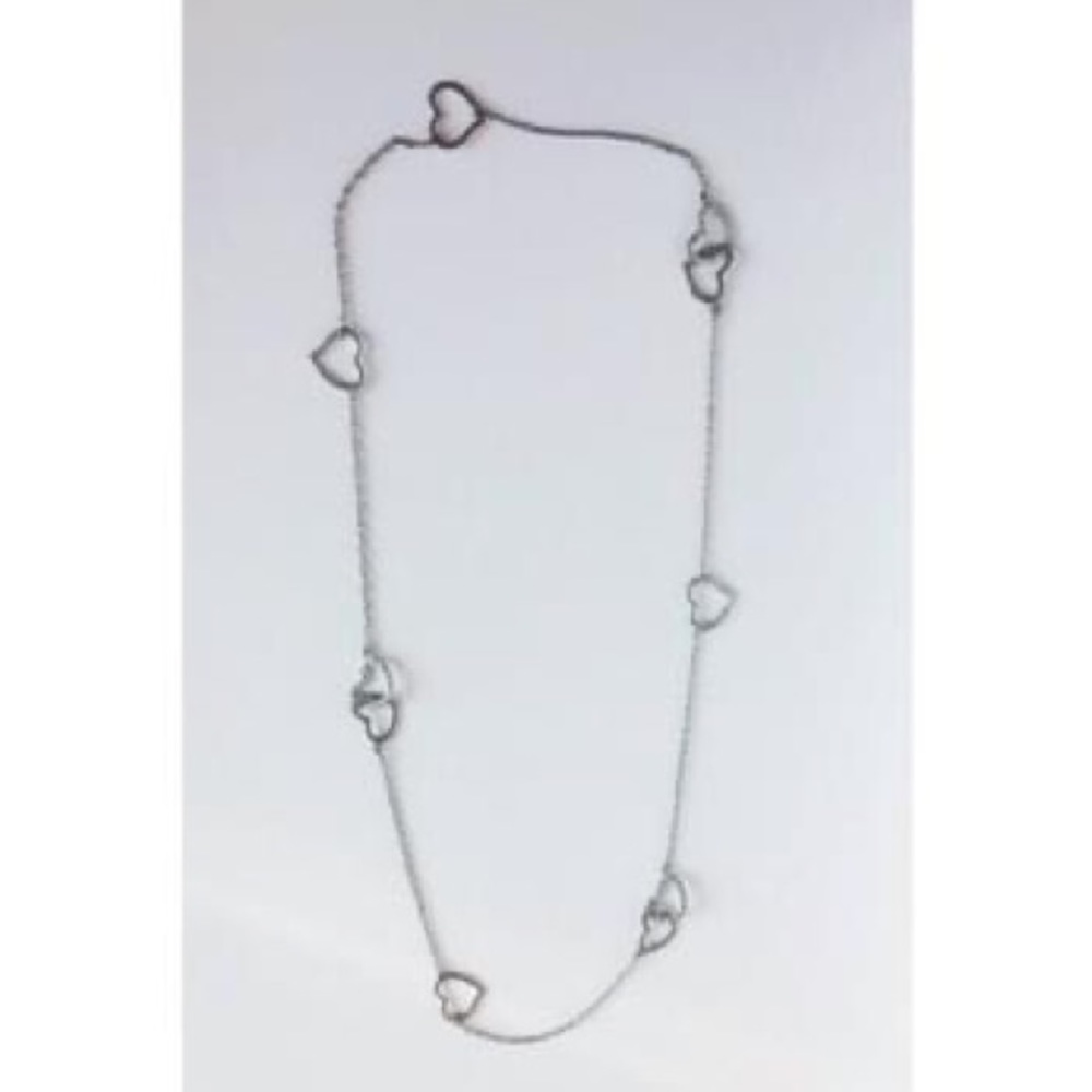 Valentine's Day Silver Metal Heart Chain Necklace